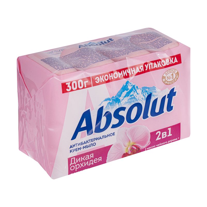 Мыло антибактериальное, Absolut, 300 г (4х75 г), в ассортименте