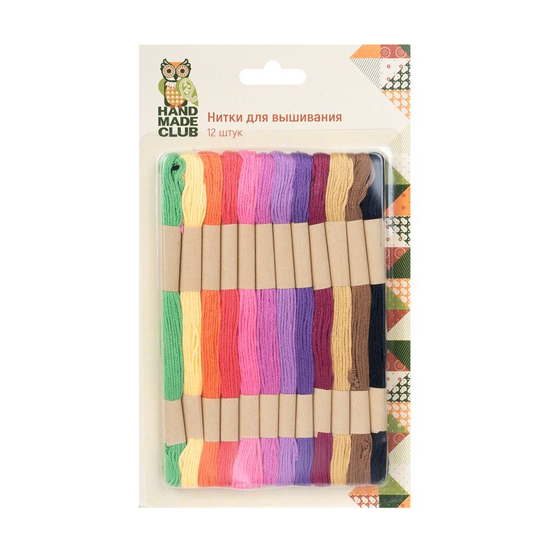 Нитки для вышивания, Hand Made Club, 12 шт., в ассортименте