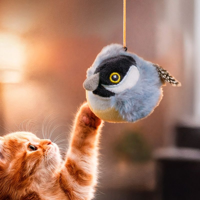 Игрушка для кошек "Птичка со звуком", Pet Club, 10 см, в ассортименте