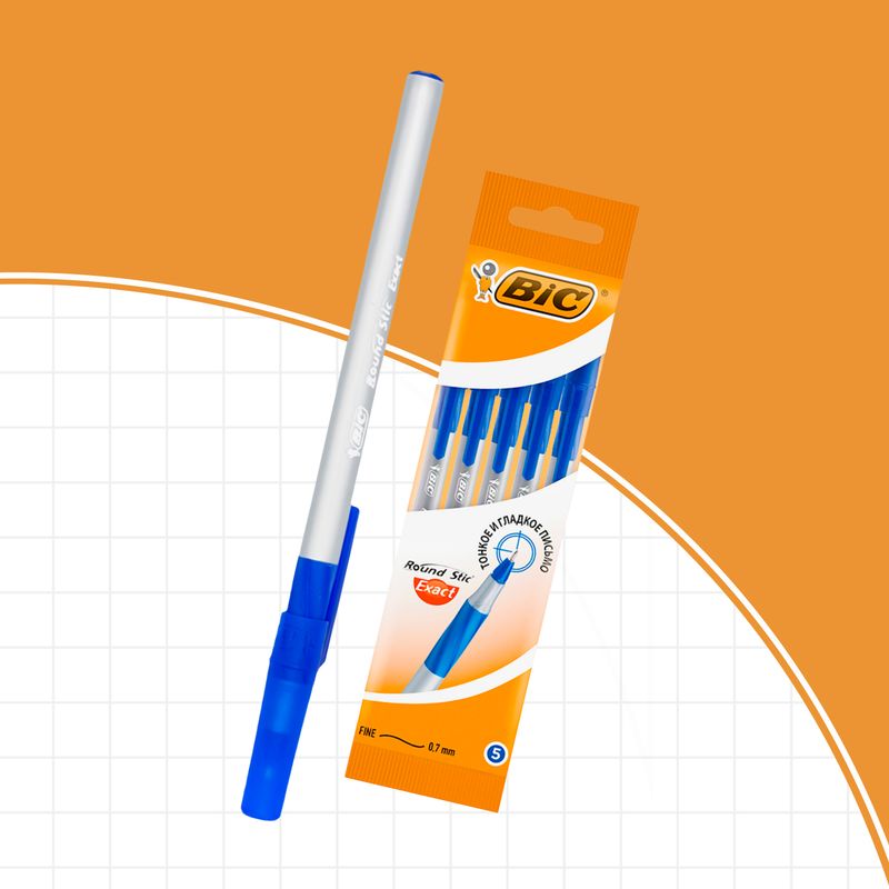 Набор шариковых ручек "Round Stic Exact", BIC, 5 шт.