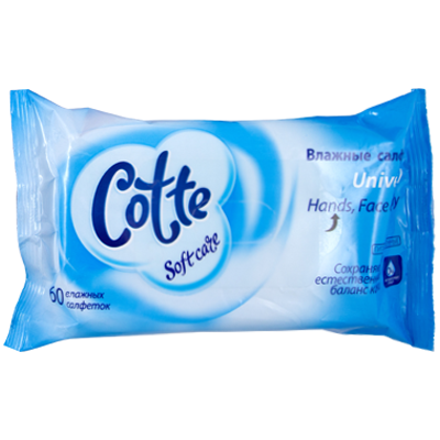 Салфетки влажные универсальные «Cotte», 60 шт.