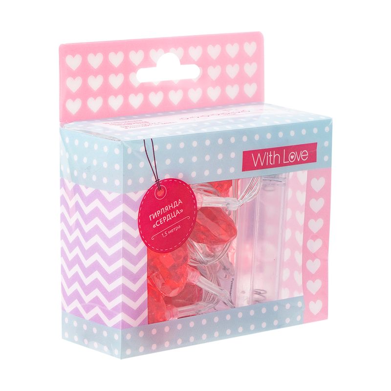 Гирлянда "Сердца", With Love, 1,5 м, в ассортименте