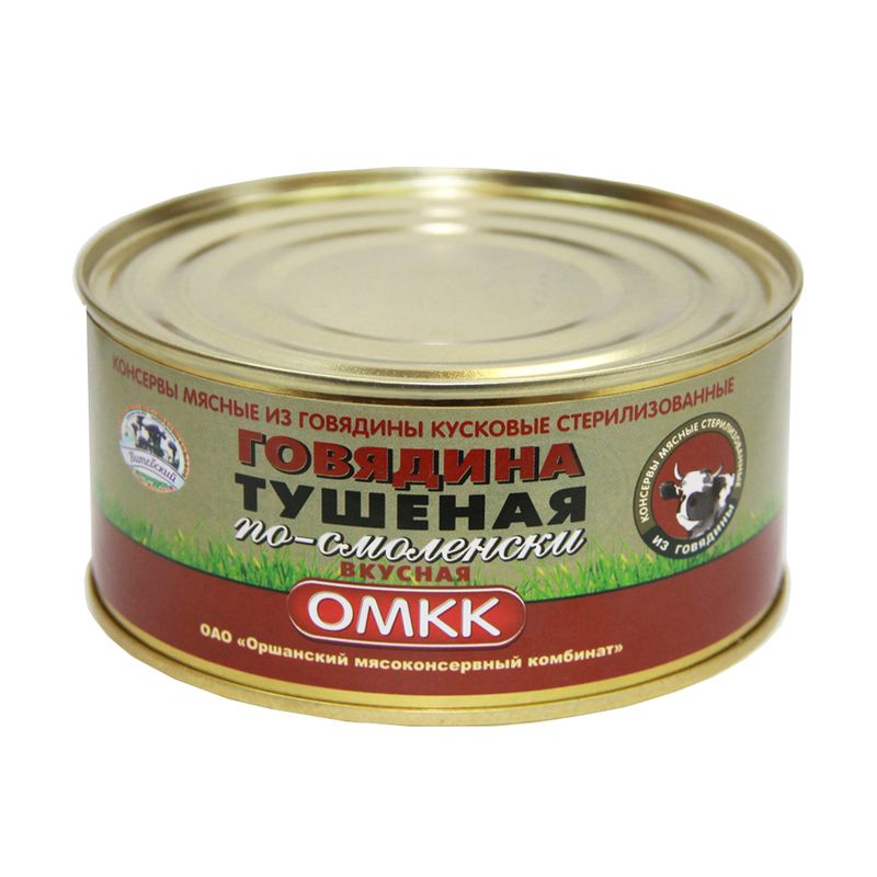 Говядина тушёная "По-смоленски", ОМКК, кусковая, 325 г