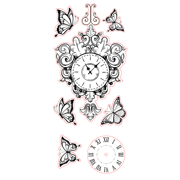 Часы-наклейка, 20х48 см