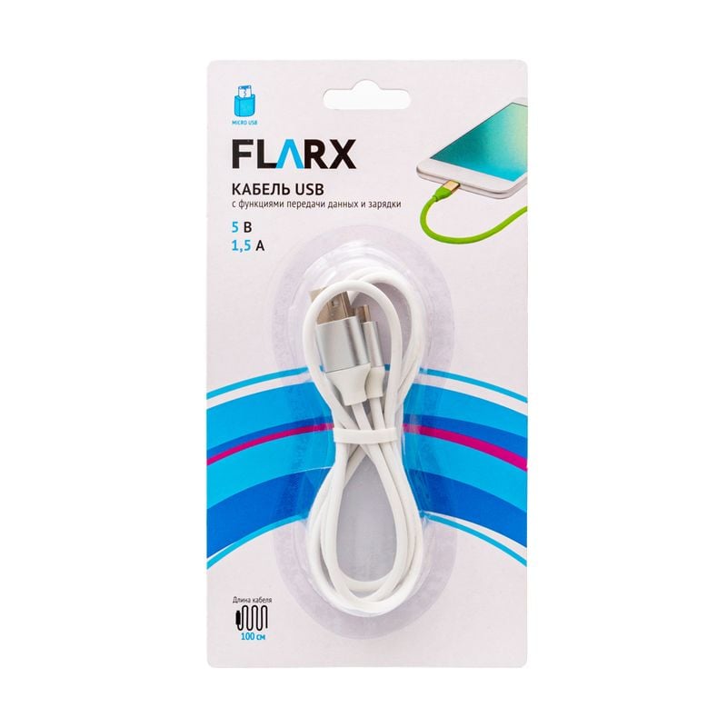 Кабель USB, FLARX, 100 см, в ассортименте