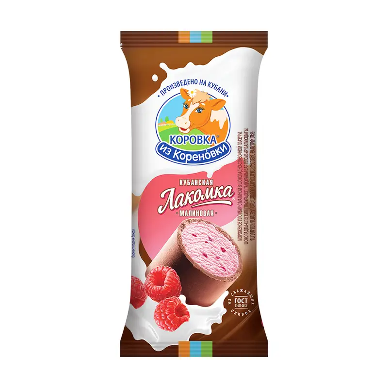 Мороженое "Лакомка малиновая", Коровка из Кореновки, 90 г