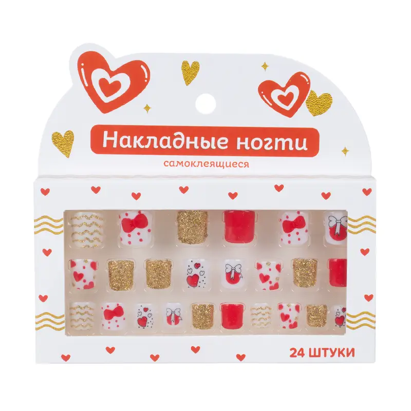 Накладные ногти самоклеящиеся, 24 шт., в ассортименте