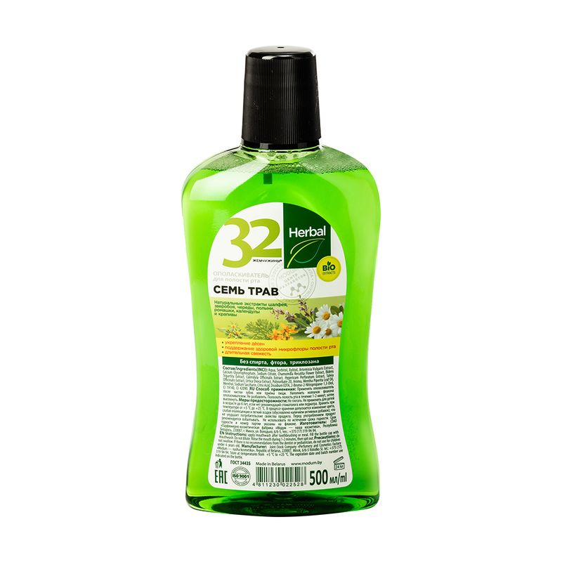Ополаскиватель для рта 32 Žemčužini Herbal, 500 мл, в ассортименте