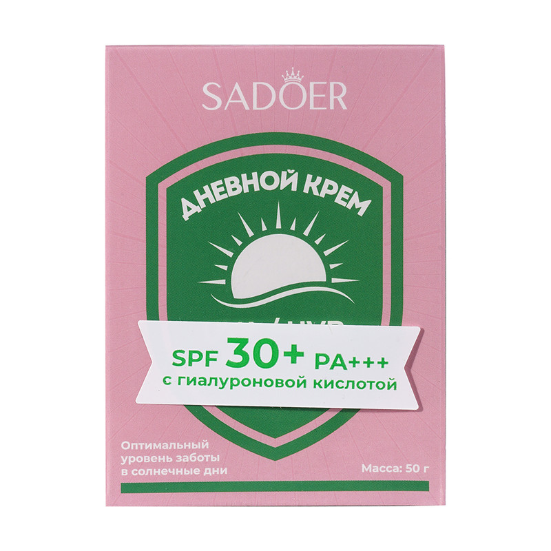 Крем с UV-фильтрами дневной, SADOER, 50 г, в ассортименте