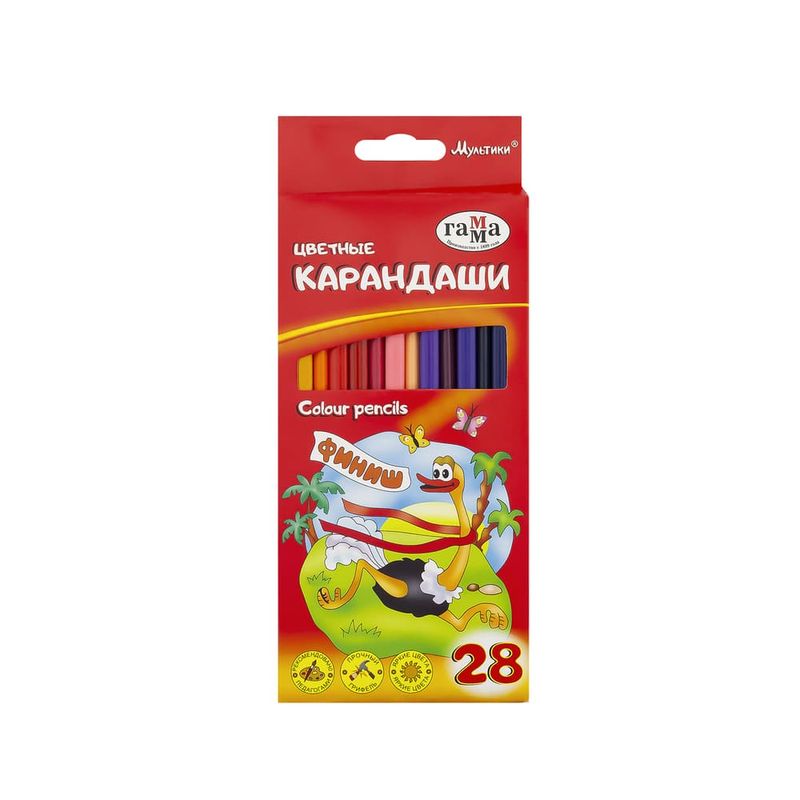 Набор цветных карандашей "Мультики", 28 цветов