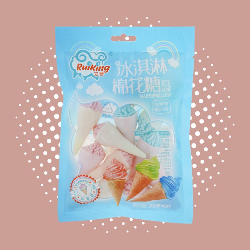 Зефир жевательный "Айс коне", 60 г, в ассортименте