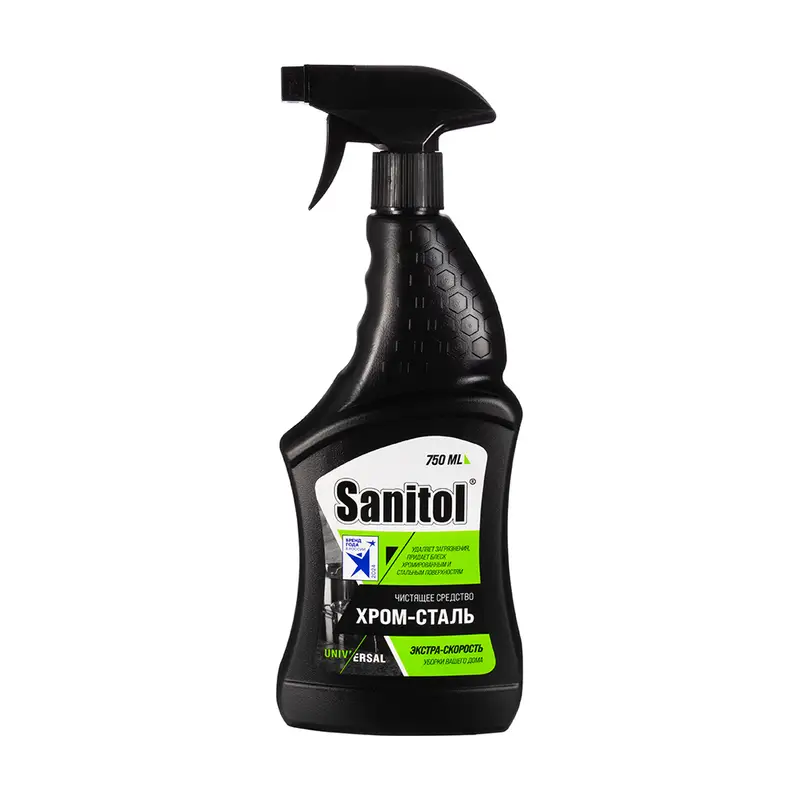 Чистящее средство "Хром-сталь", Sanitol, 750 мл