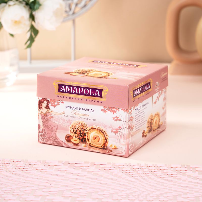 Конфеты, Amapola, фундук-ваниль, 100 г