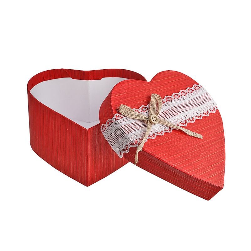 Коробка подарочная "Сердце", With Love, 14х14х7 см, в ассортименте