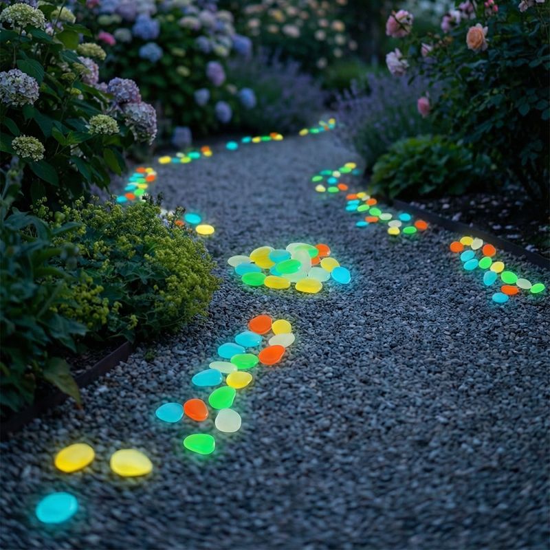 Набор камней светящихся для сада, GreenArt, 50 шт., в ассортименте
