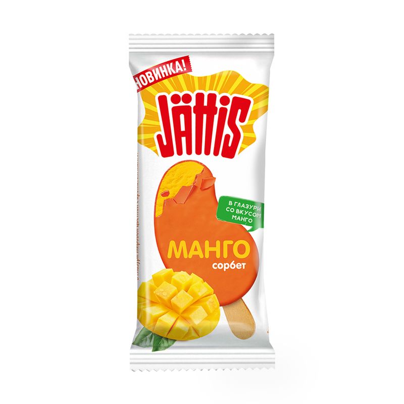 Сорбет "Манго", Jattis, в глазури со вкусом манго, 70 г