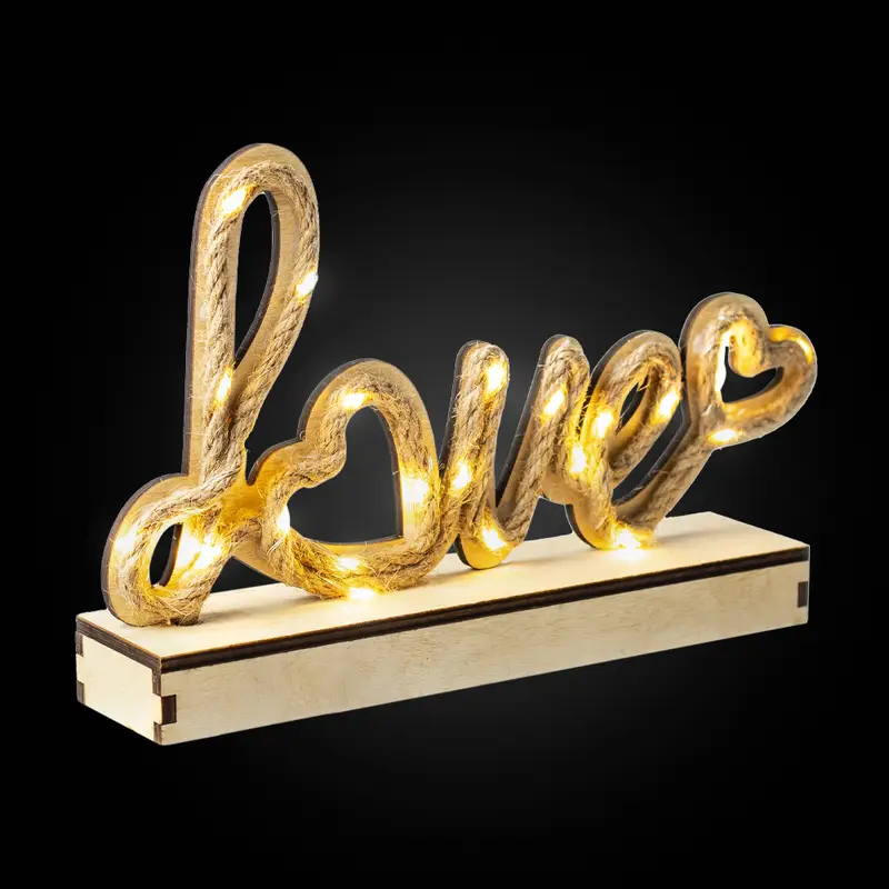 Декорация настольная светящаяся "Любовь", With Love, 22х5х12 см, в ассортименте