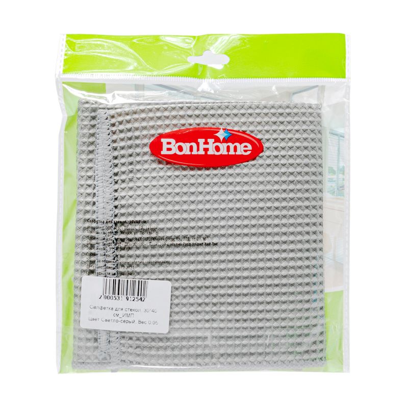 Салфетка для стекол, BonHome, 30х40 см, в ассортименте