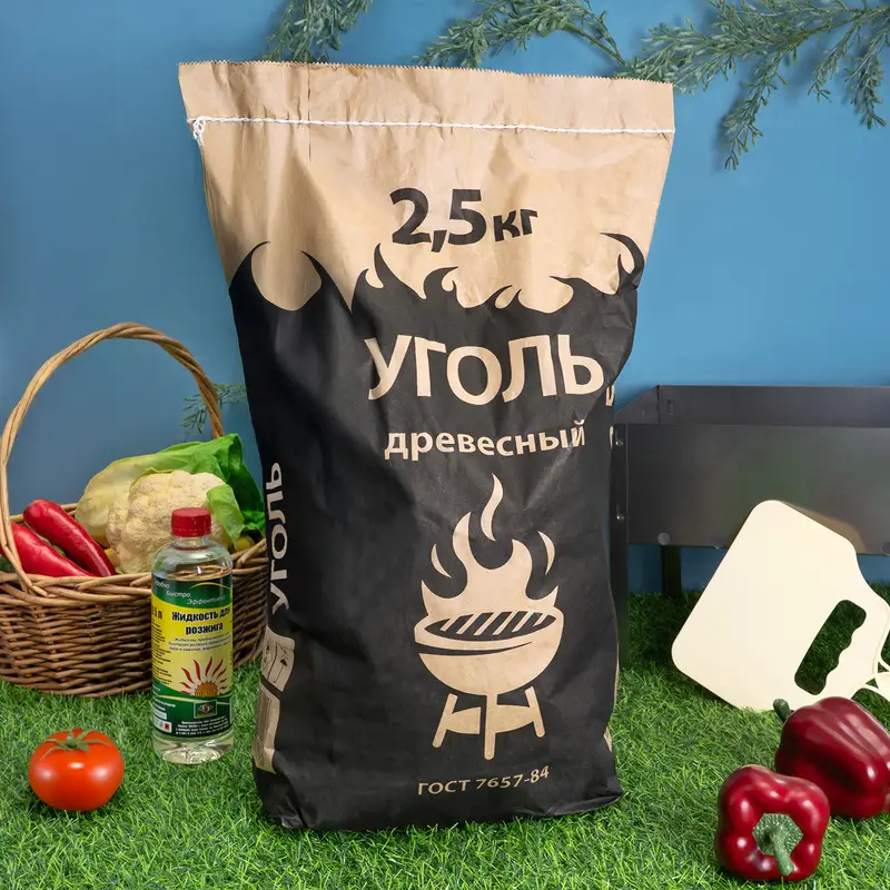 Уголь древесный, 2,5 кг