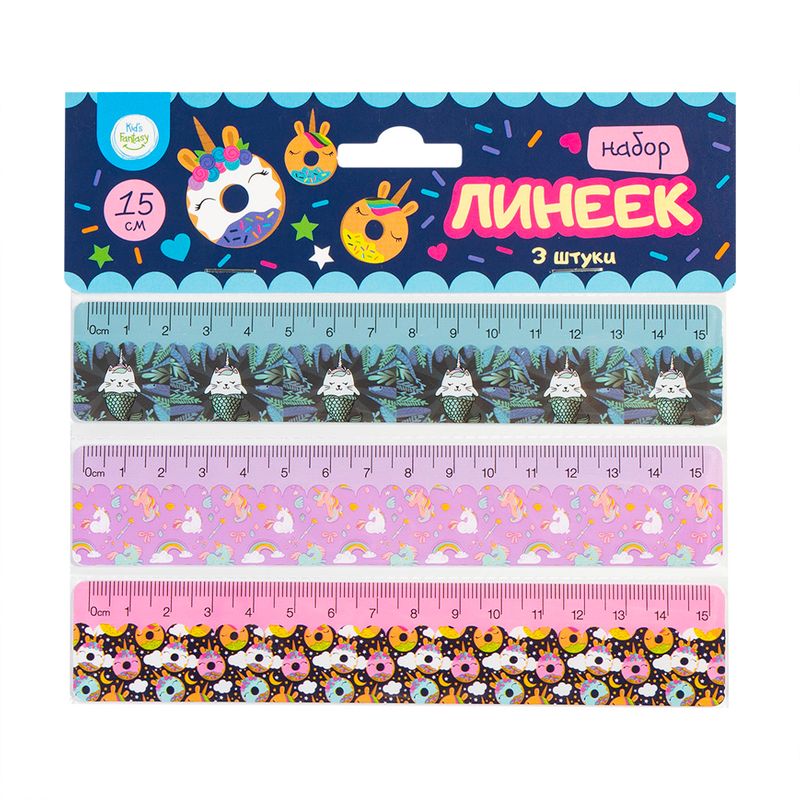 Набор линеек, Kid`s Fantasy, 3 шт., в ассортименте