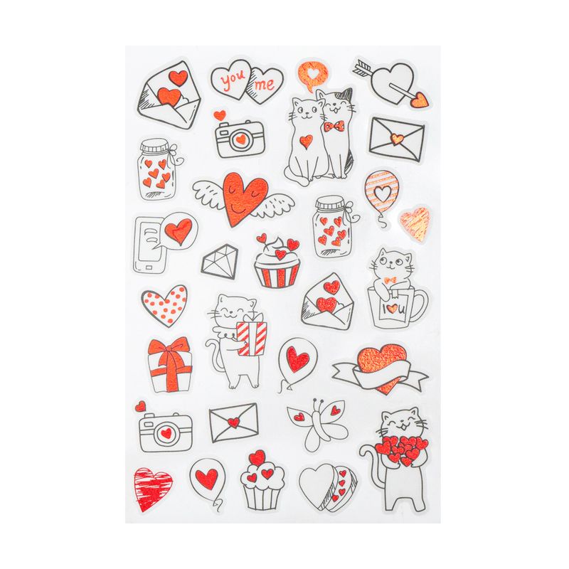 Наклейка "Люблю", With Love, 21х14 см, в ассортименте