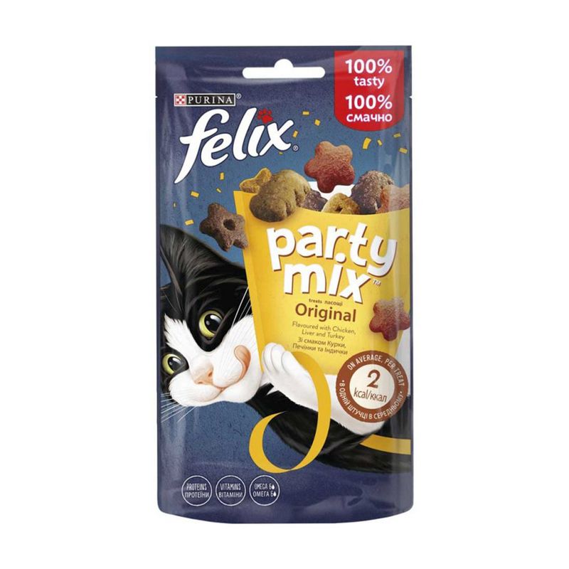 Лакомство для кошек, Felix Party Mix, 60 г, в ассортименте