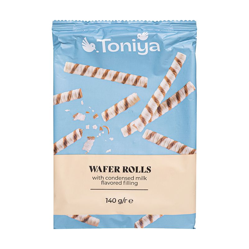 Вафельные трубочки, Toniya, со вкусом сгущёнки, 140 г