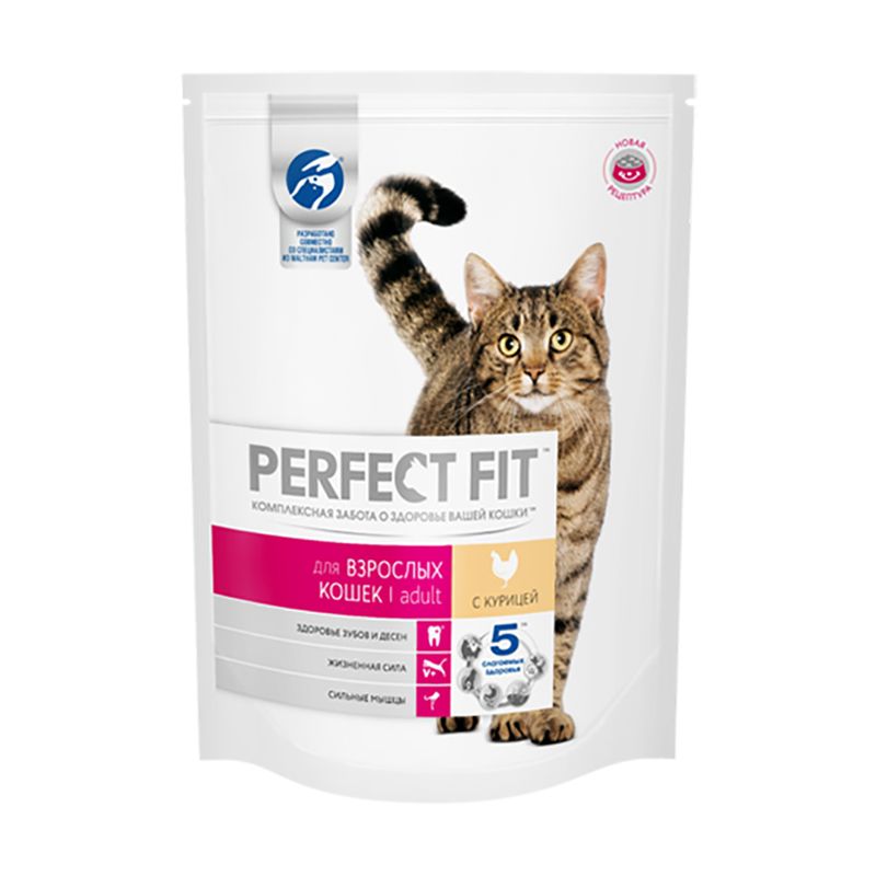 Сухой корм для взрослых кошек "Perfect Fit", 190 г