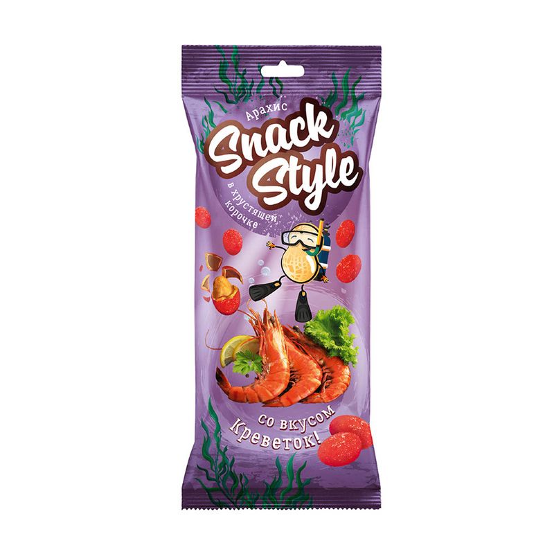 Арахис в хрустящей корочке, Snack Style, 80 г, в ассортименте