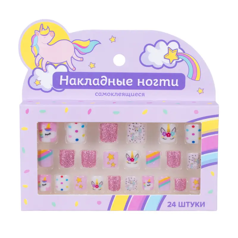 Накладные ногти самоклеящиеся, 24 шт., в ассортименте