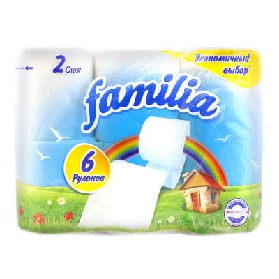 Туалетная бумага Familia Радуга, 6 рулонов