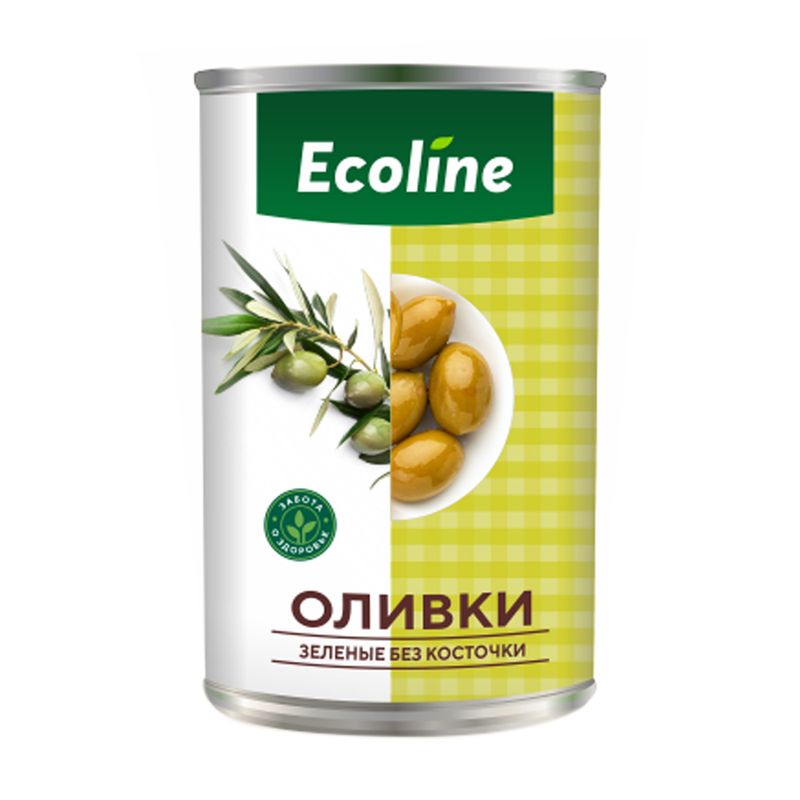 Оливки зелёные, Ecoline, без косточки, 280 г