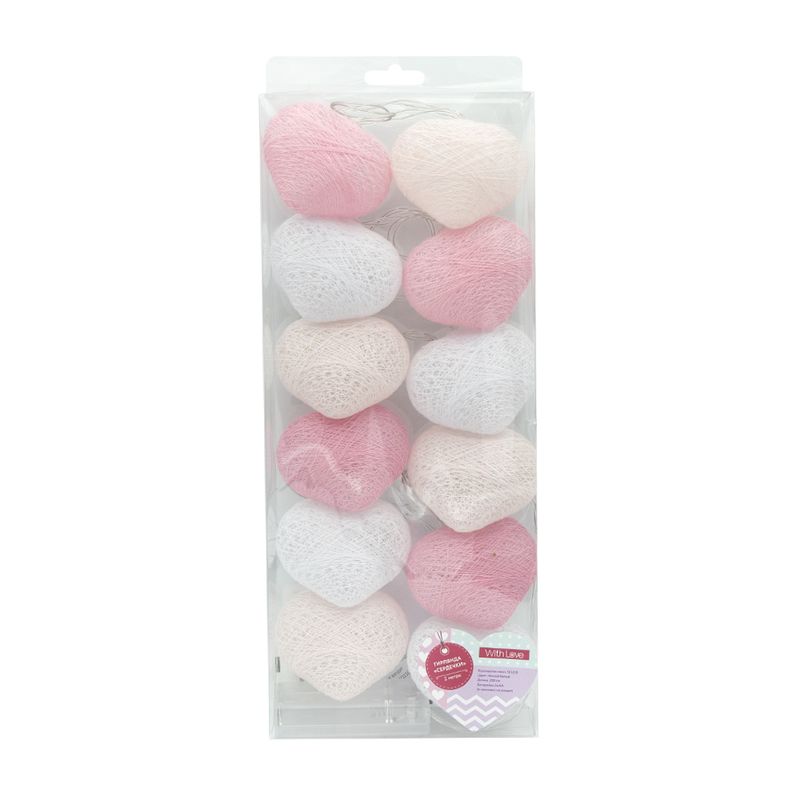 Гирлянда "Сердечки", With Love, 2 метра, в ассортименте