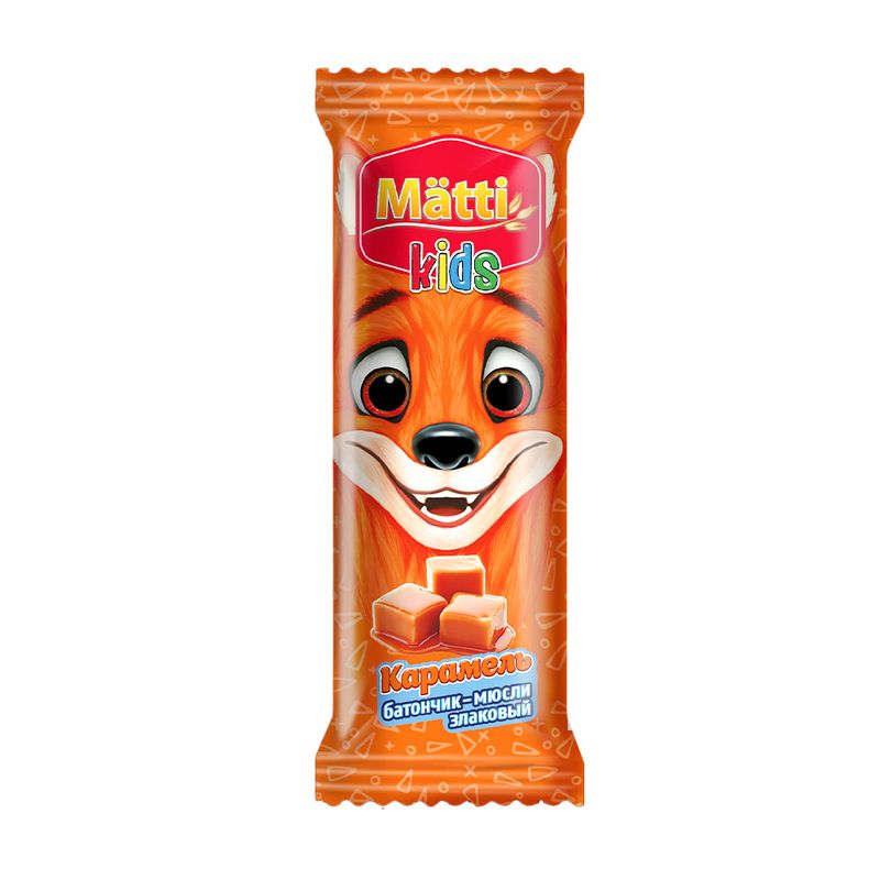 Батончик-мюсли злаковый "Карамель", Mätti kids, 24 г