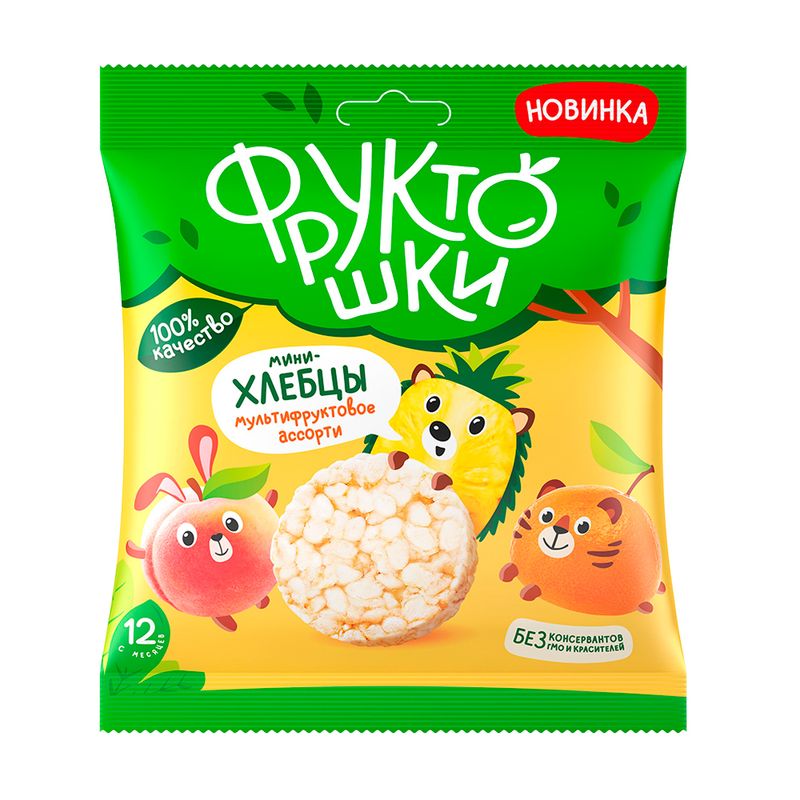 Мини-хлебцы, Фруктошки, 30 г, в ассортименте
