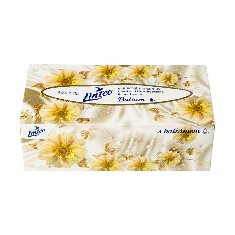 Косметические салфетки Linteo Premium, 3 слоя, 90 шт.