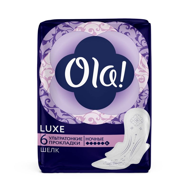 Прокладки ультратонкие "LUXE", Ola!, ночные, 6 шт., в ассортименте