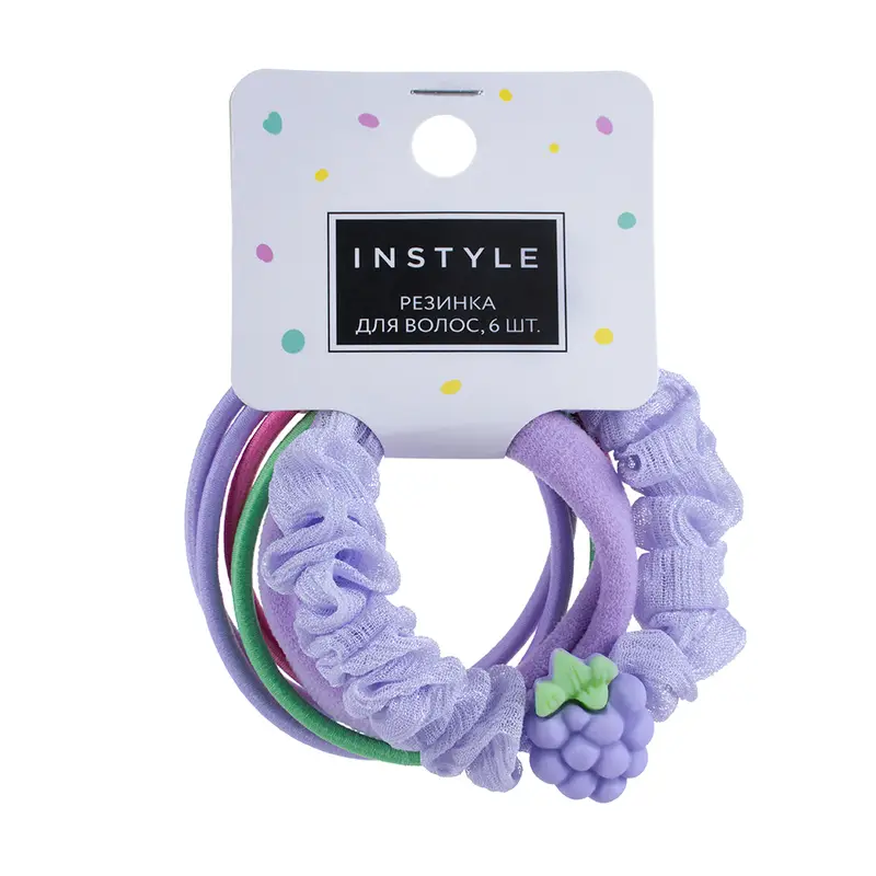 Резинка для волос, INSTYLE, 6 шт., в ассортименте