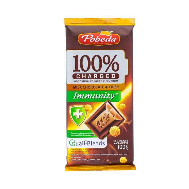 Молочный шоколад с криспом, Победа, 100 г