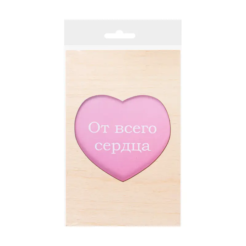 Деревянная открытка, в ассортименте