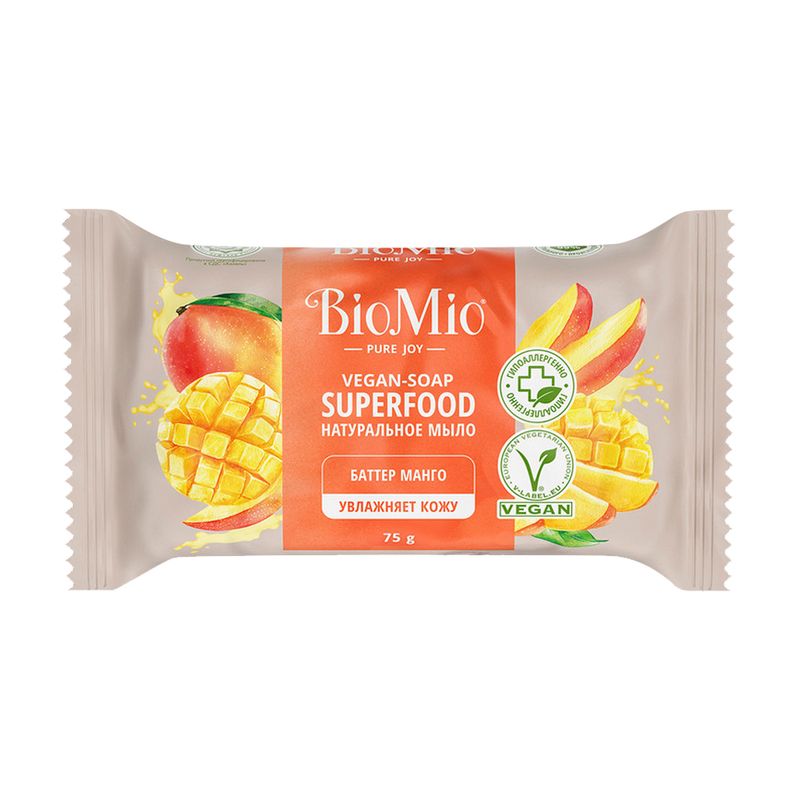 Мыло натуральное "SUPERFOOD", BioMio, 75 г, в ассортименте