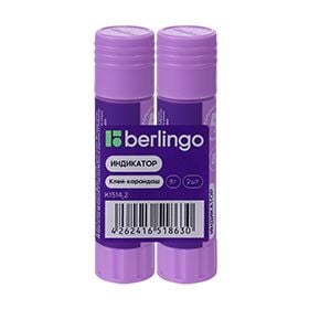 Клей-карандаш с цветным индикатором "Indicator", Berlingo, 2 шт., 8 г