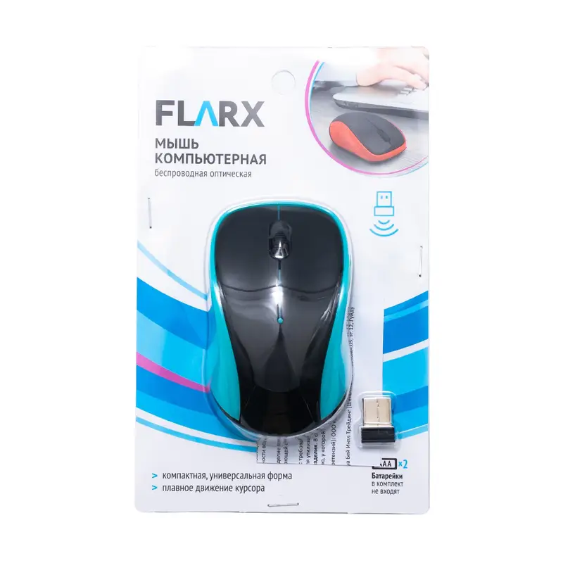 Мышь компьютерная беспроводная оптическая, Flarx, в ассортименте