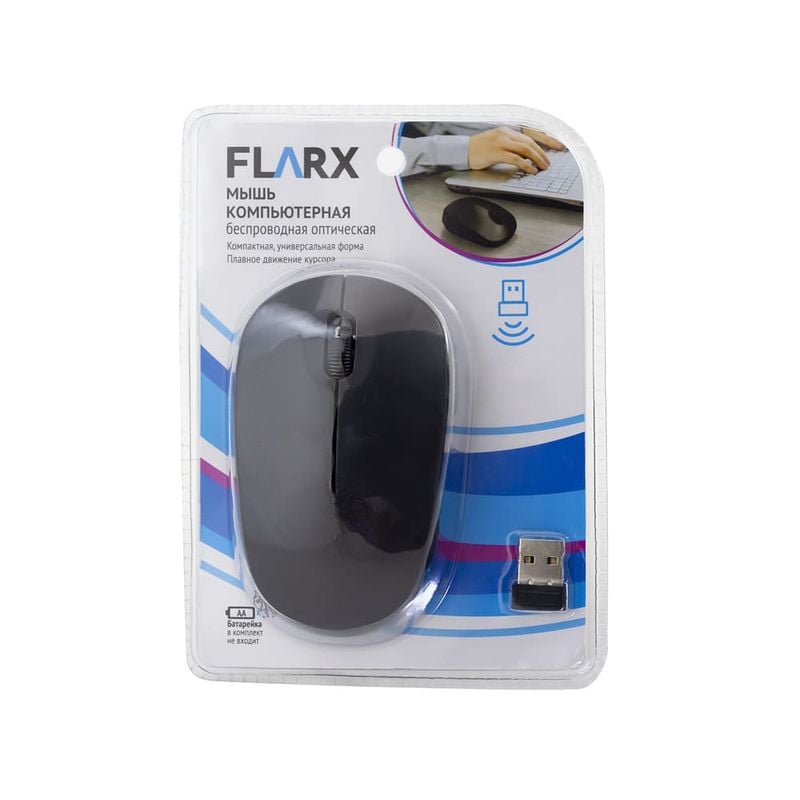 Мышь компьютерная беспроводная оптическая, Flarx, в ассортименте