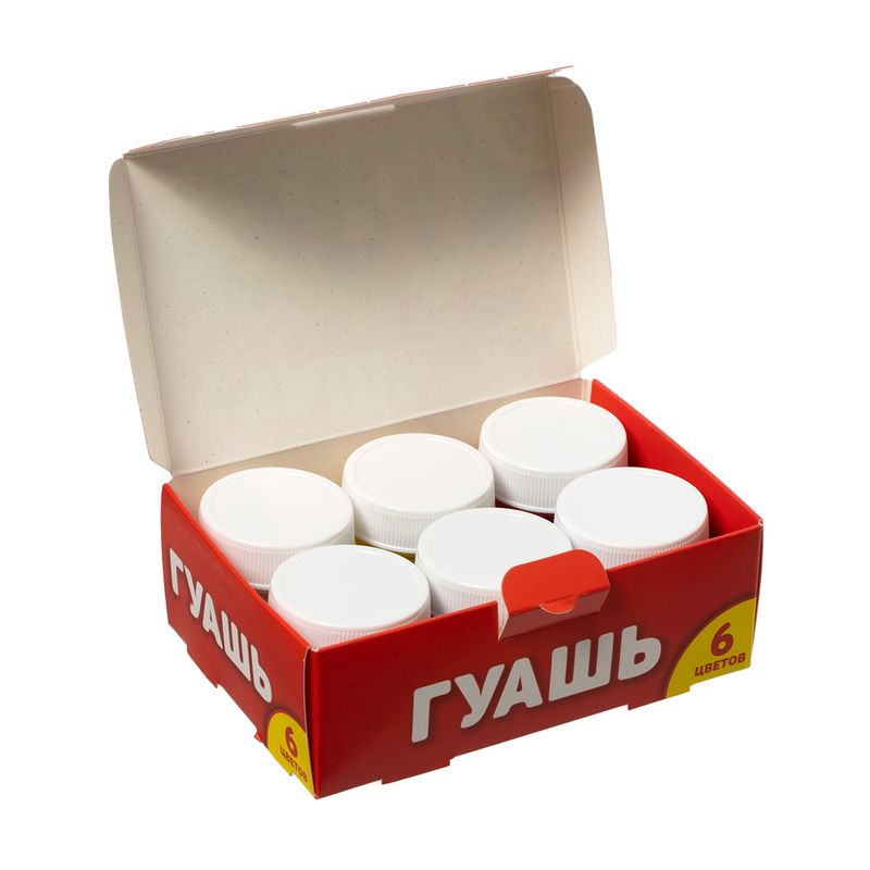 Гуашь, Гамма, 6 цветов