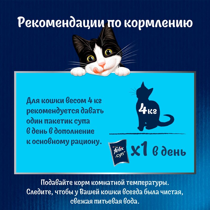 Влажный корм для кошек "Суп", FELIX, с курицей, 48 г