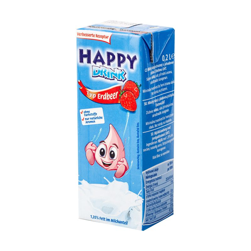 Молочный напиток Happy Drink, клубничный, 0,2 л