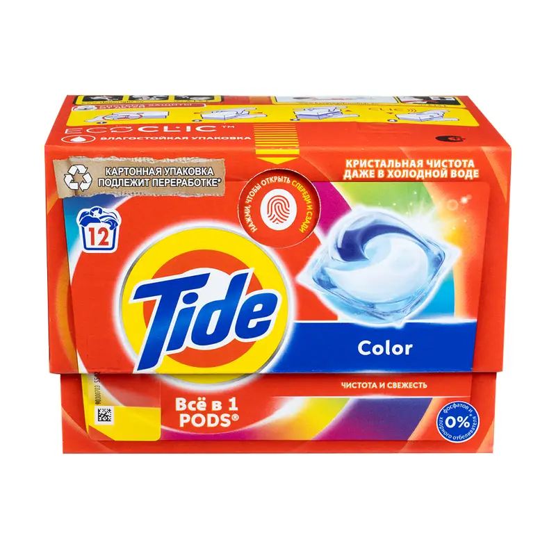 Капсулы для стирки "Color", Tide, 12 шт.