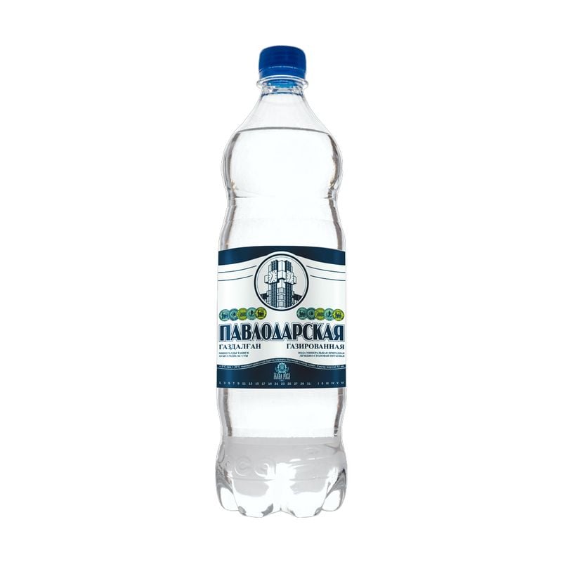Минеральная вода "Павлодарская", Роса, газированная, 1 л