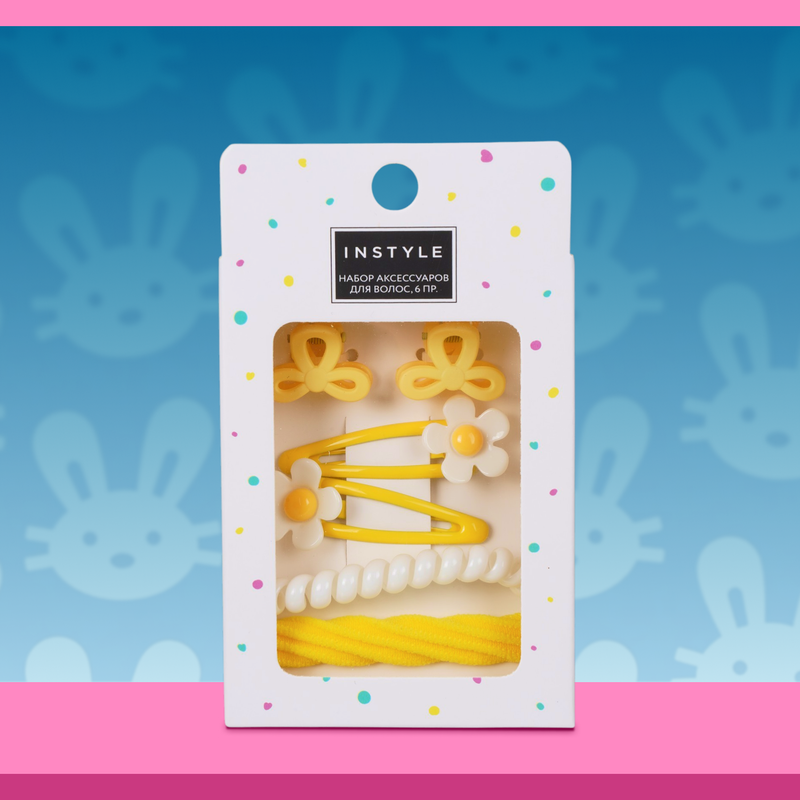 Набор аксессуаров для волос, INSTYLE, 6 шт., в ассортименте
